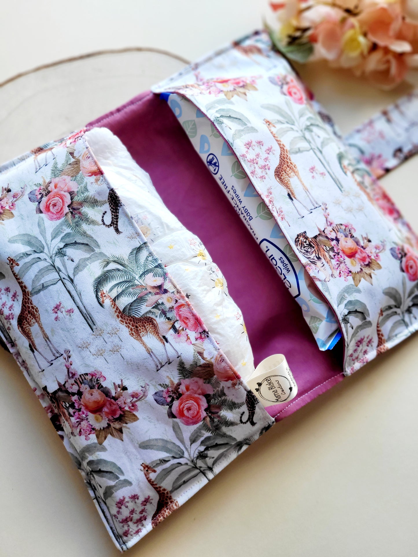 Safari Rose Nappy Wallet, Wet Bags & Travel Changing Set