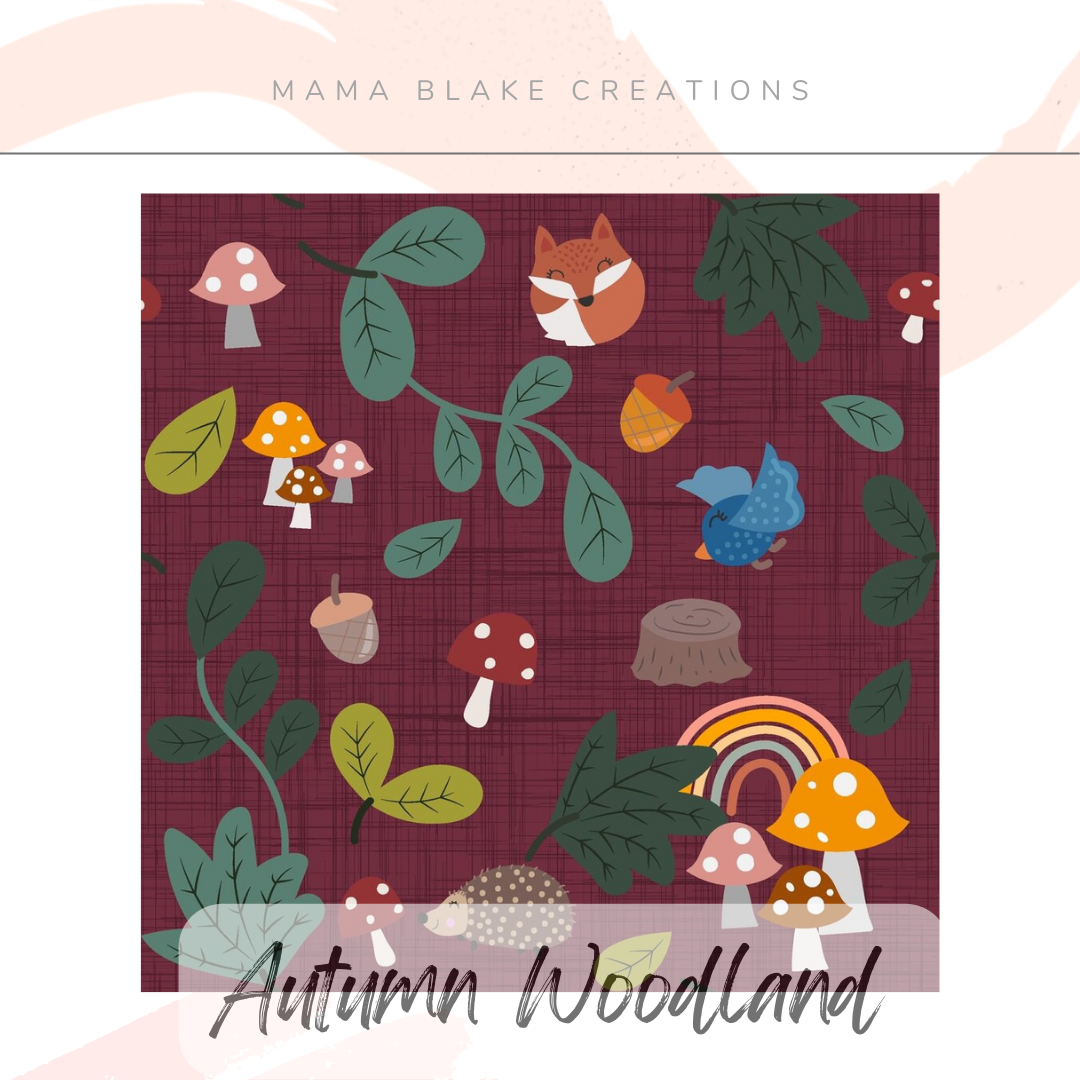 SALE Fabric of the Week! - Burgundy Autumn Woodland